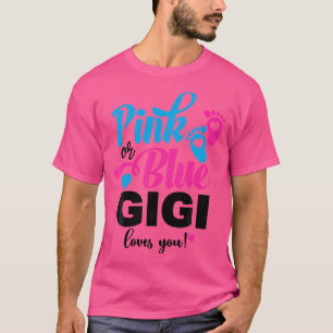 Rosa eller Blue Gigi Kärlek du Gender Visa Baby An T Shirt