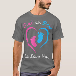Rosa eller Blue Girl eller Boy Vi Kärlek You Gende T Shirt