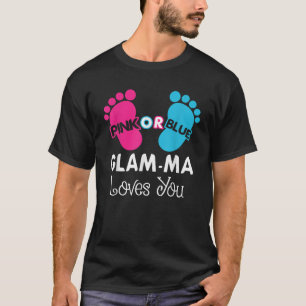 Rosa eller Blue Glam Morsa Kärlek You Gender Revea T Shirt