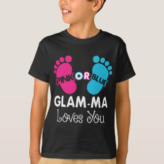 Rosa eller Blue Glam-Morsa Kärlek You Gender Revea T Shirt