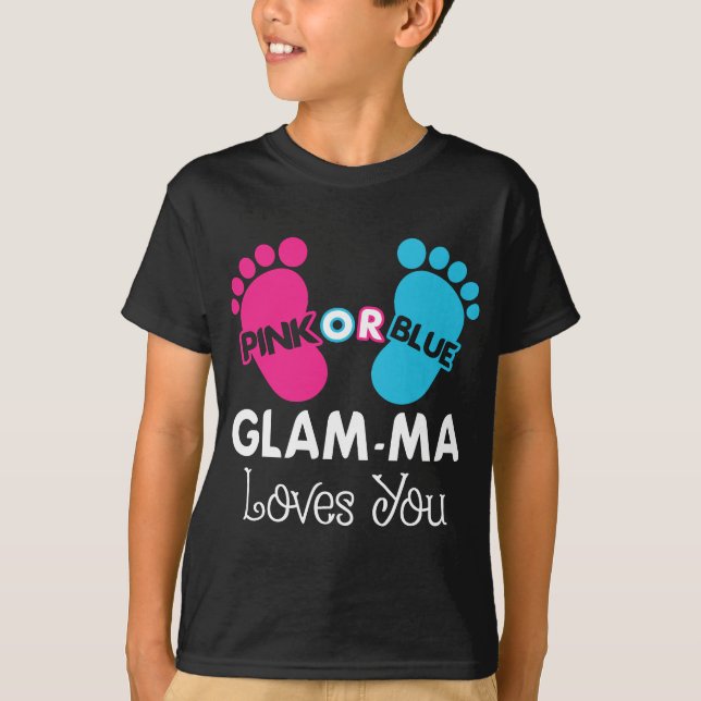 Rosa eller Blue Glam-Morsa Kärlek You Gender Revea T Shirt (Framsida)