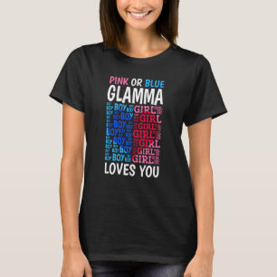 Rosa eller Blue Glamma Kärlek du Gender Reveal Bab T Shirt