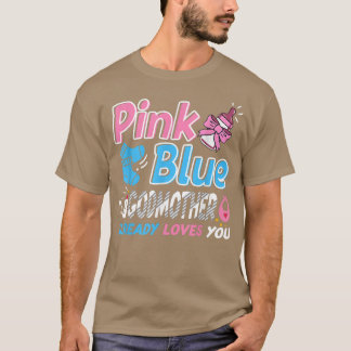 Rosa eller Blue Godmor Kärlek du Baby Gender Revea T Shirt