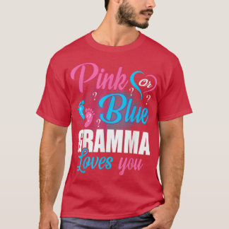 Rosa eller Blue Gramma Kärlek du Gender Baby Revea T Shirt