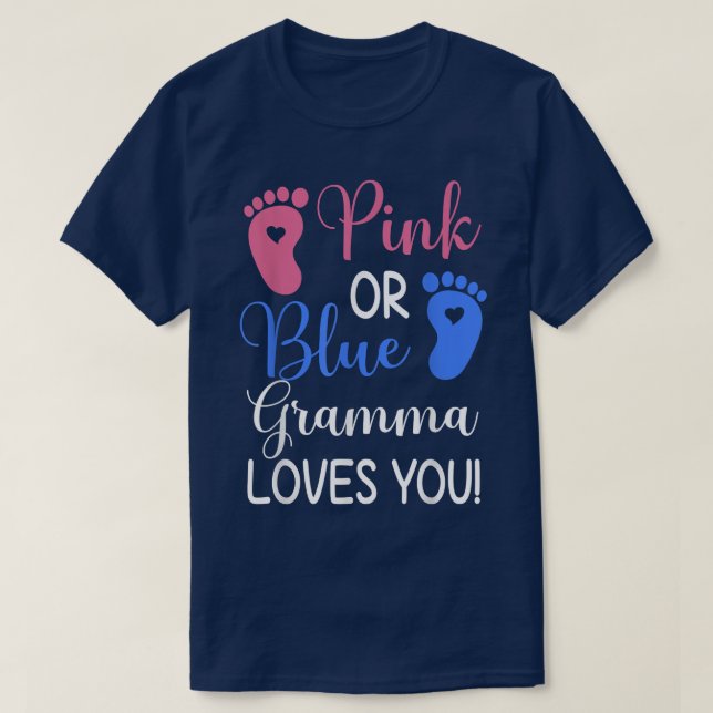Rosa eller Blue Gramma Kärlek You Funny Gender Rev T Shirt (Design framsida)
