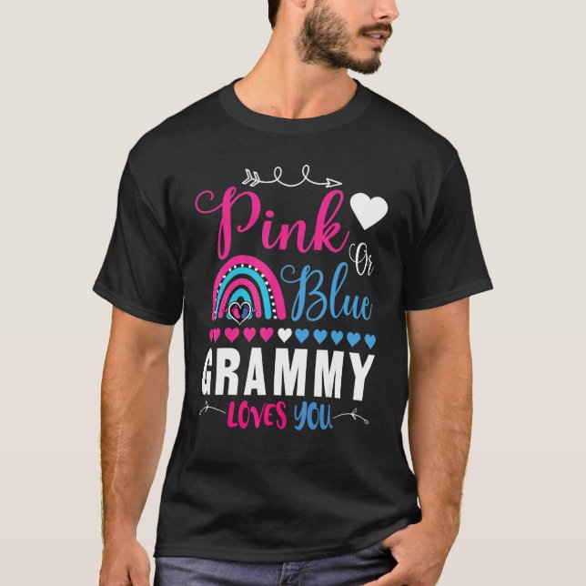 Rosa eller Blue Grammy Kärlek du Gender Visa Party T Shirt (Framsida)