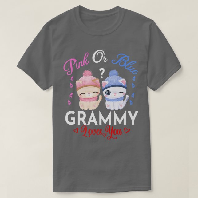 Rosa eller Blue Grammy-Kärlek du Gender visa  T Shirt (Design framsida)