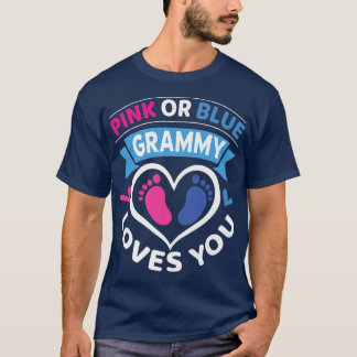 Rosa eller Blue Grammy Kärlek You Baby Gender Reve T Shirt