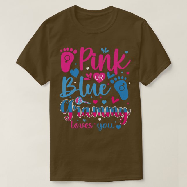 Rosa eller Blue Grammy Kärlek You Baby Gender Reve T Shirt (Design framsida)
