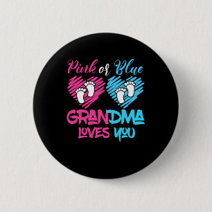 Rosa eller Blue Grandma Kärlek du Gender Baby Rev Knapp