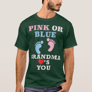 Rosa eller Blue Grandma Kärlek du Gender Visa Baby T Shirt