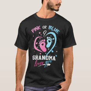 Rosa eller Blue Grandma Kärlek du Gender Visa Baby T Shirt