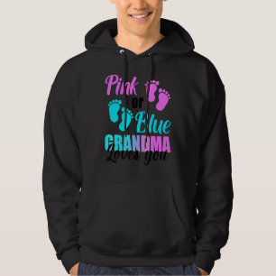 Rosa eller Blue Grandma Kärlek Du Gender Visa del Hoodie
