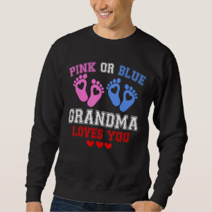 Rosa eller Blue Grandma Kärlek Du Gender Visa Lång Ärmad Tröja