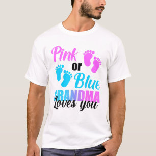 Rosa eller Blue Grandma Kärlek du Gender Visa Par T Shirt