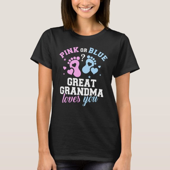 Rosa eller Blue Grandma Kärlek Du Gender Visa T Shirt (Framsida)