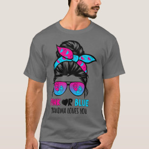 Rosa eller Blue Grandma Kärlek du Messy Bun Hair G T Shirt