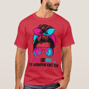 Rosa eller Blue Grandma Kärlek du- Messy Bun Hair  T Shirt