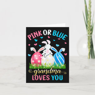 Rosa eller Blue Grandma Kärlek Du Påskhare Gender Kort