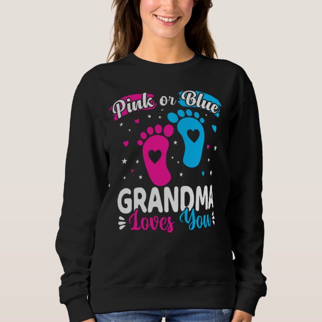 Rosa eller Blue Grandma Kärlek You Baby Gender Rev T Shirt (Framsida)