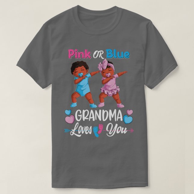 Rosa eller Blue Grandma Kärlek You Black Baby Gend T Shirt (Design framsida)