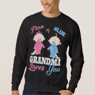Rosa eller Blue Grandma Kärlek You Gender Reveal Lång Ärmad Tröja