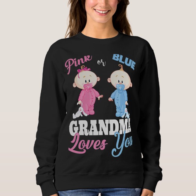 Rosa eller Blue Grandma Kärlek You Gender Reveal T Shirt (Framsida)