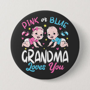 Rosa eller Blue Grandma Kärlek You Round Knapp