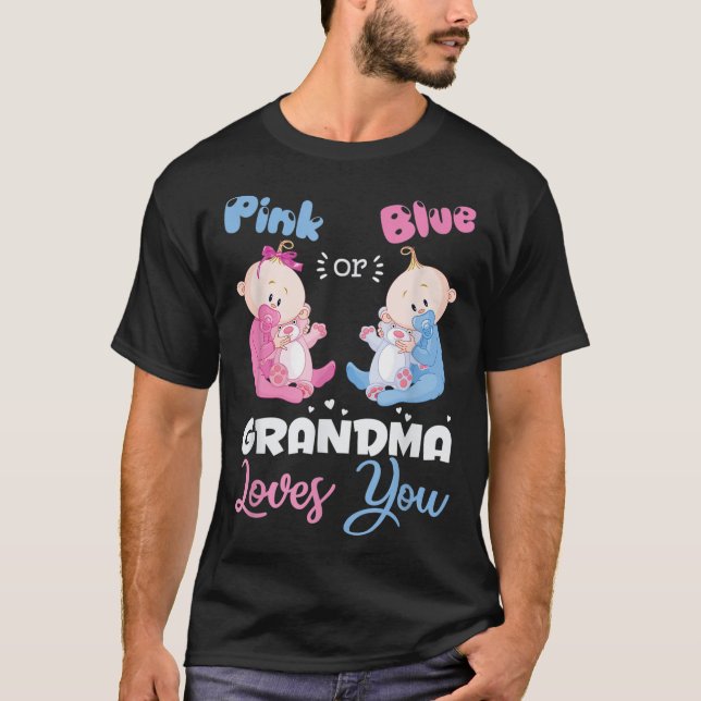 Rosa eller Blue Grandma Kärlek YouGender Reveal TS T Shirt (Framsida)
