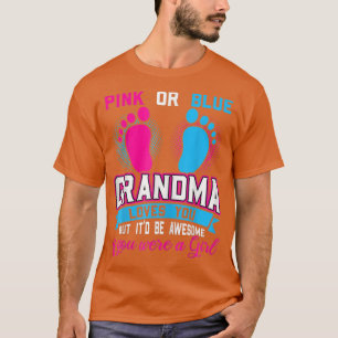 Rosa eller Blue Grandma Women Kärlek You Girl Gend T Shirt