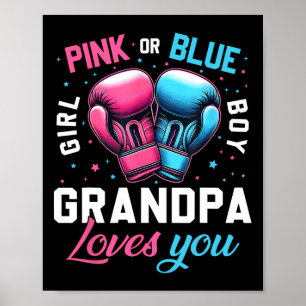 Rosa eller Blue Grandpa Kärlek du Boxing Gender Re Poster