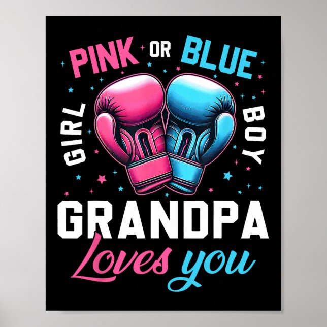 Rosa eller Blue Grandpa Kärlek du Boxing Gender Re Poster (Framsidan)