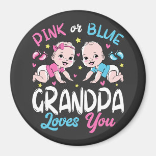 Rosa eller Blue Grandpa Kärlek du cirkulerar Magnet