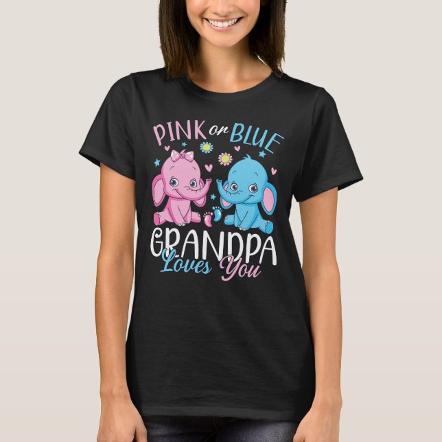Rosa eller Blue Grandpa Kärlek du Elephant Baby Wo T Shirt (Framsida)