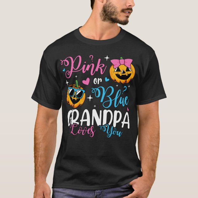 Rosa eller Blue Grandpa Kärlek du pumpkin Baby Man T Shirt (Framsida)