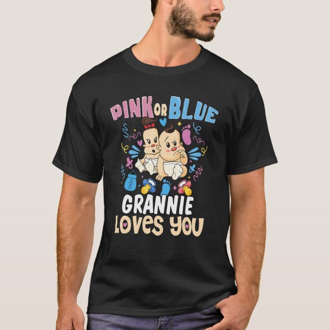 Rosa eller Blue Grannie Kärlek Du Best Grandma nån T Shirt (Framsida)