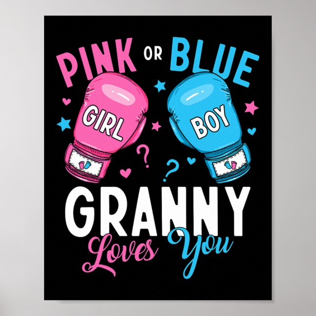 Rosa eller Blue Granny Kärlek du Boxing Gender Rev Poster (Framsidan)