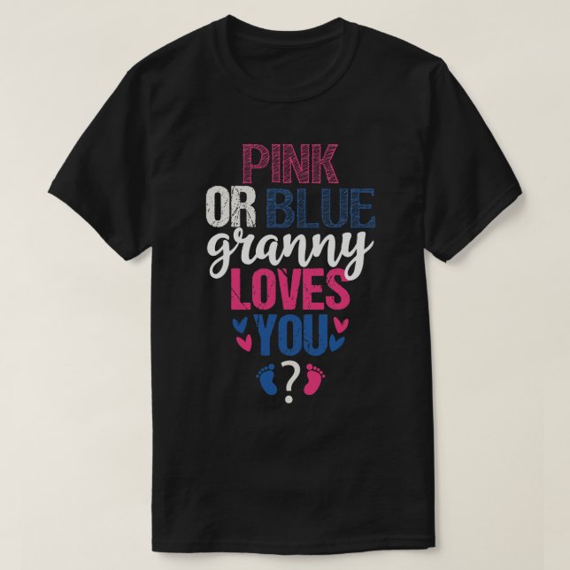 Rosa eller Blue Granny kärlek du T Shirt (Design framsida)