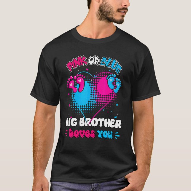 Rosa eller Blue Heart Big Brother Kärlek som du ge T Shirt (Framsida)