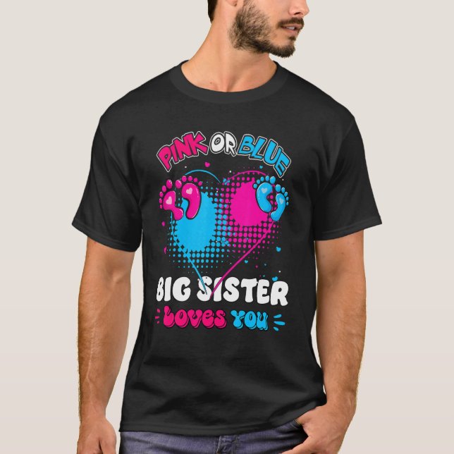 Rosa eller Blue Heart Big Brother Kärlek som du ge T Shirt (Framsida)
