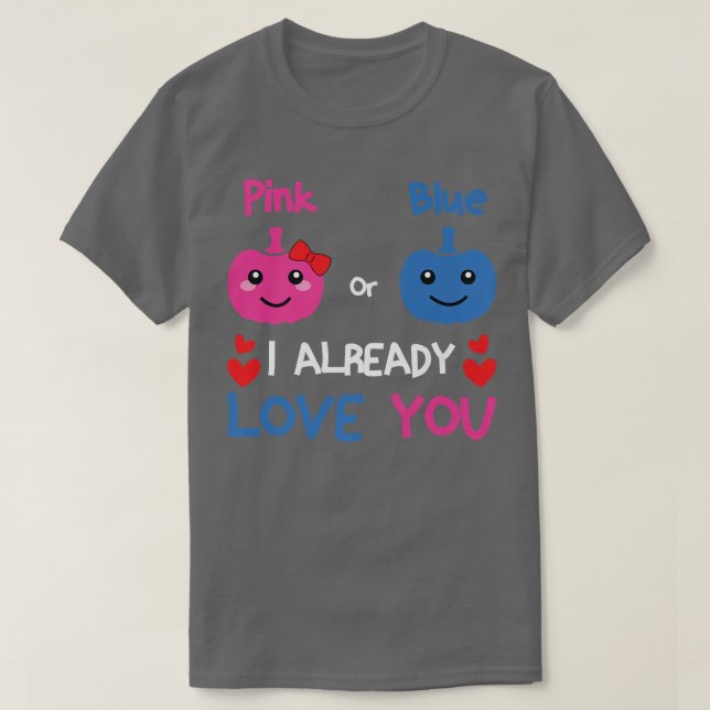 Rosa eller Blue I Kärlek Du Gender Reveal Hall T Shirt (Design framsida)