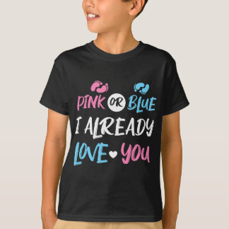 Rosa eller Blue I Kärlek Du Gender Reveal T Shirt
