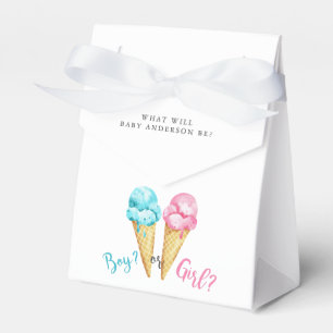 Rosa eller Blue Ice Cream Gender Reveal Party Presentaskar