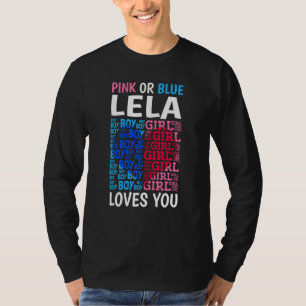 Rosa eller Blue Lela Kärlek du Gender Reveal Baby T Shirt