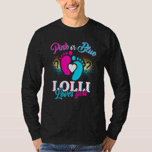 Rosa eller Blue Lolli Kärlek du Gender Visa Baby T Shirt