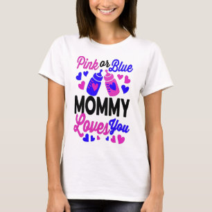 Rosa eller Blue MAMMA Kärlek Baby Mamma Gift T Shirt