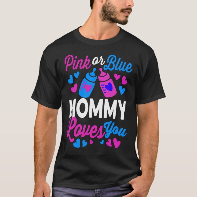 Rosa eller Blue MAMMA Kärlek | Baby Mamma Gift T Shirt (Framsida)