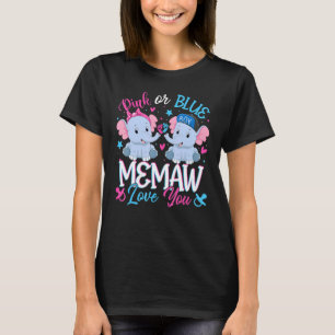 Rosa eller Blue Memaw Kärlek du Elephants Baby Gen T Shirt
