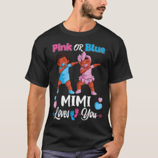 Rosa eller Blue Mimi Kärlek You Black Baby Gender T Shirt