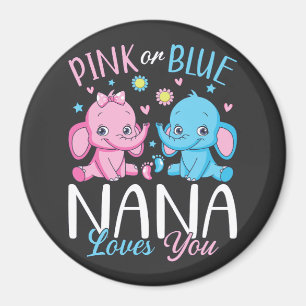 Rosa eller Blue Nana Kärlek du Elephant Baby Circl Magnet